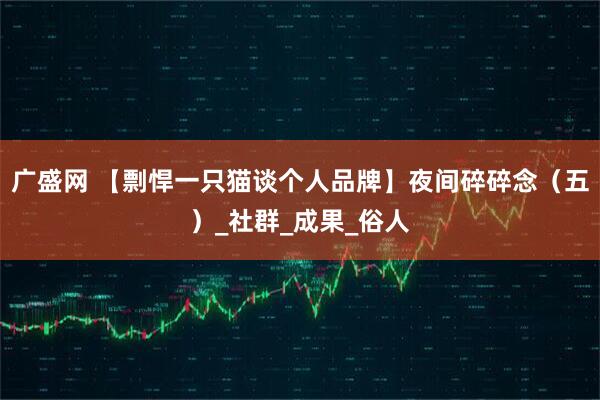 广盛网 【剽悍一只猫谈个人品牌】夜间碎碎念（五）_社群_成果_俗人